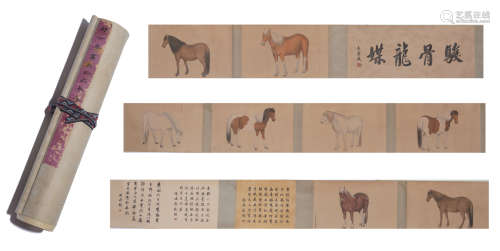 A Lang shining's horses hand scroll