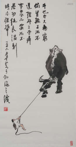 A Li kerani's cattle painting(without frame)