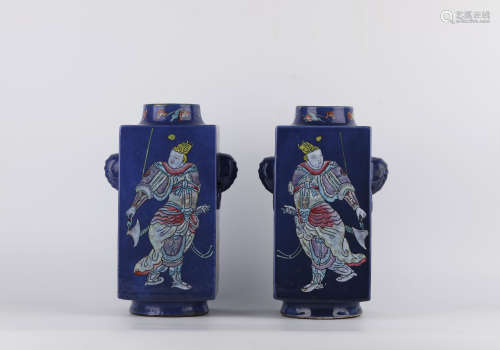 A pair of famille-rose vase