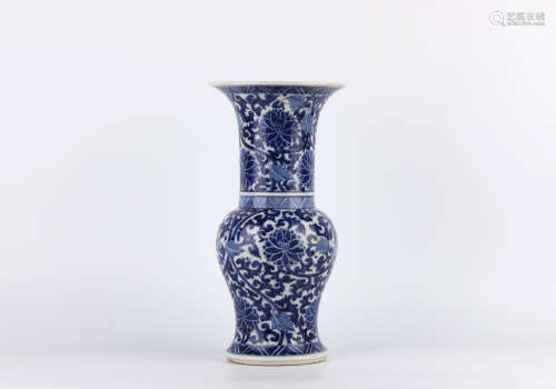 A blue and white 'lotus' vase