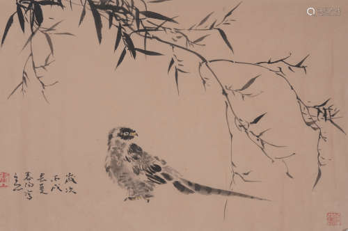 A Huo chunyang's flowers and birds painting(without frame)