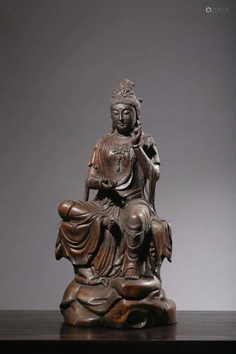 BAMBOO FIGURE OF GUANYIN