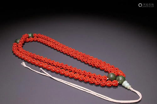 CORAL-BEADS 108-COUNTS ROSARY