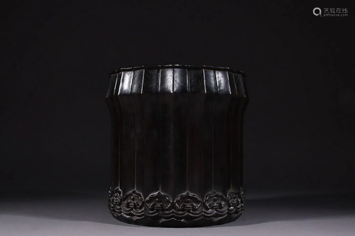 SANDALWOOD 'RUYI' BRUSHPOT