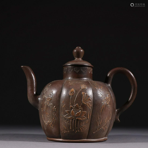 ZISHA 'BIRD AND FLOWER' TEAPOT