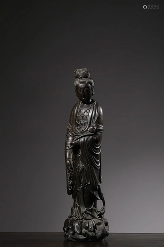 SANDALWOOD FIGURE OF GUANYIN