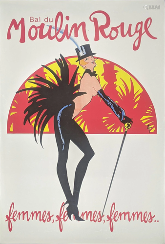 Moulin Rouge poster, 91cm x 61cm