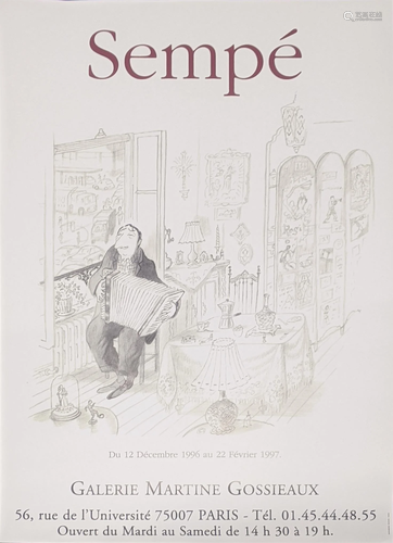 Sempe, Galerie Martine Gossieux poster, 59.5cm x 42cm