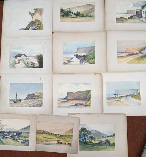 A collection of watercolours to include At Saltburn,