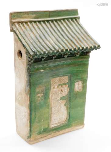 A Chinese Tang style slab pottery model of a house front, wi...