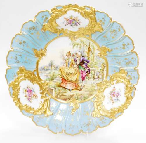 An early 20thC Meissen porcelain cabinet plate, with scroll ...