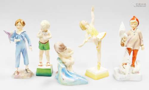 A group of Royal Worcester figures, being Tuesdays Child, Pa...