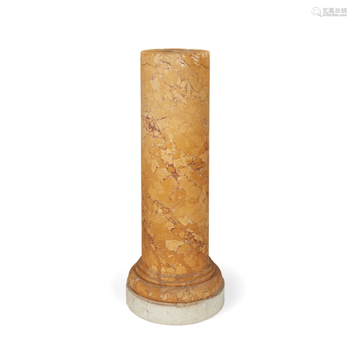 SCAGLIOLA SIMULATED SIENA MARBLE PEDESTAL 19TH CENTURY