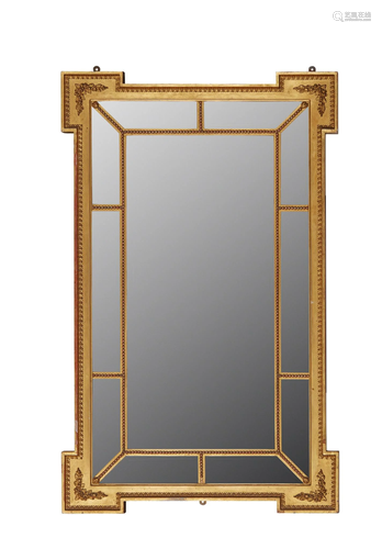 CONTINENTAL GILTWOOD MARGIN PLATE MIRROR LATE 19TH