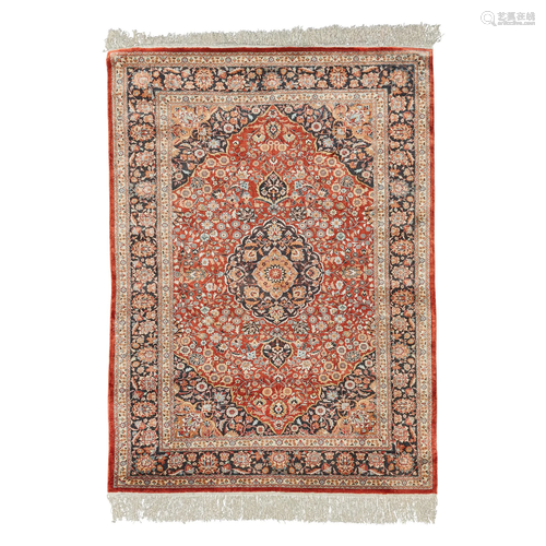 PERSIAN STYLE SILK RUG LATE 20TH CENTURY