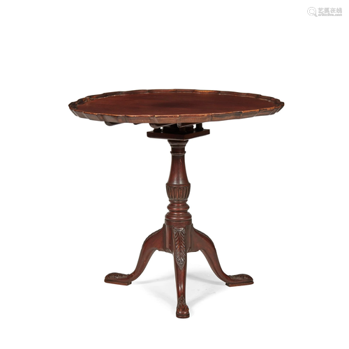 GEORGIAN STYLE MAHOGANY PIECRUST TILT-TOP BIRD…