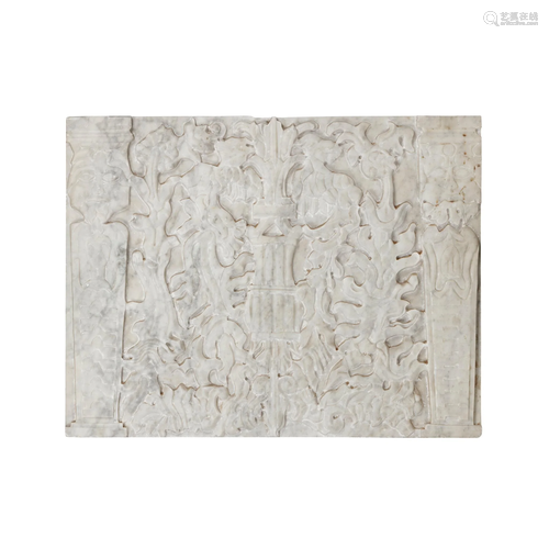 WHITE MARBLE CARVED RELIEF PANEL IN THE MANNERIST STYLE