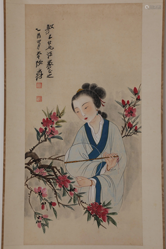 Chinese ink painting Zhang Daqian's figure