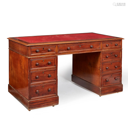 GEORGIAN STYLE MAHOGANY PEDESTAL DESK 19TH …