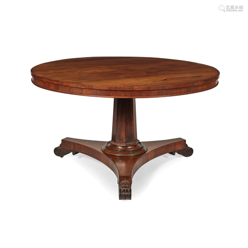 Y WILLIAM IV ROSEWOOD BREAKFAST TABLE 19TH CENTURY