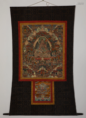 Brocade Thangka Tara Statue in Qing Dynasty