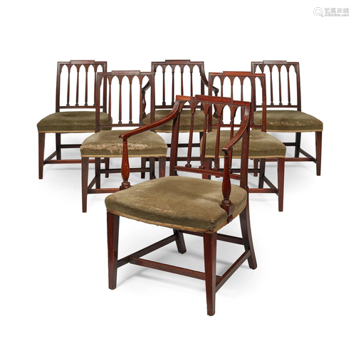 â€¡ SET OF SIX REGENCY MAHOGANY DINING CHAIRS EARLY