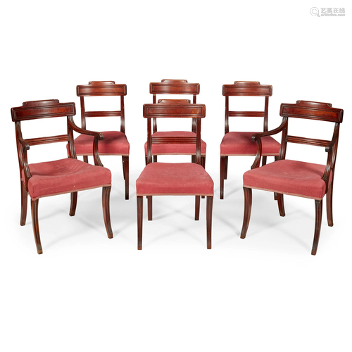 SET OF SIX MAHOGANY DINING CHAIRS 19TH CENTURY