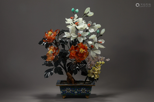 Cloisonne Flower Bonsai in Qing Dynasty