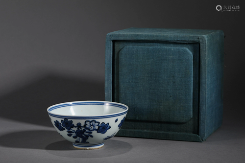 Blue and White Flower Bowl in Ming Dynasty