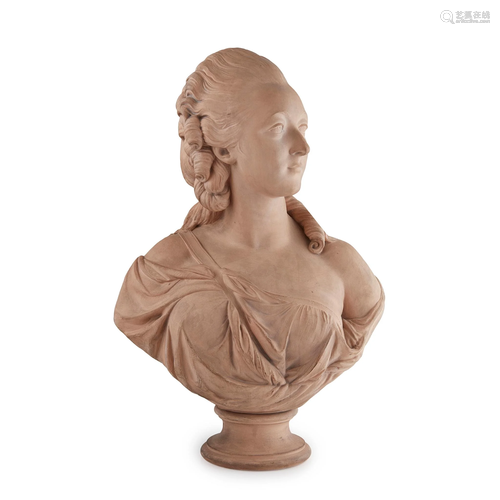 FRENCH TERRACOTTA BUST OF A LADY 19TH CENTURY