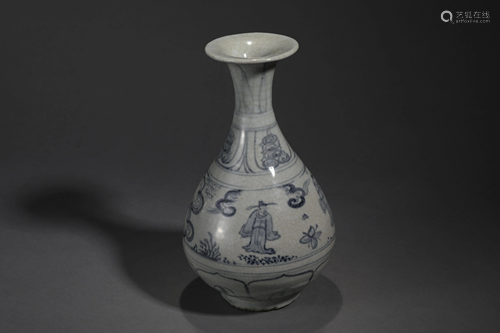 Blue and White Figures Yuhuchun in Yuan Dynasty