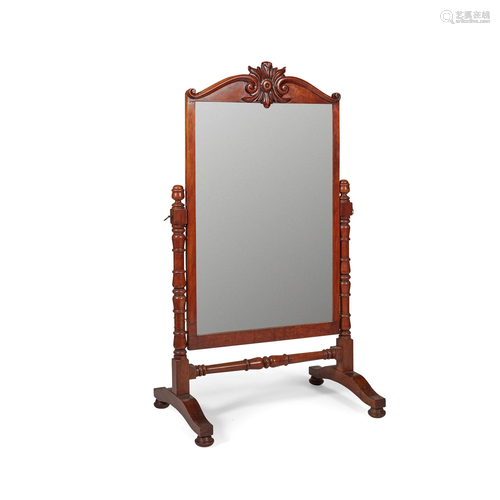 LATE REGENCY MAHOGANY CHEVAL MIRROR 19TH CENTURY