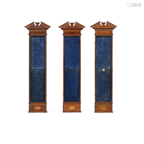 SET OF THREE GEORGIAN STYLE MAHOGANY HANGING DISPL…