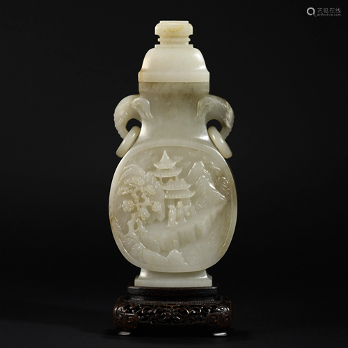 Large Bottle of Hetian Jade Mountain Water in Qing