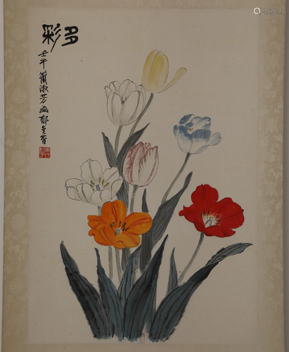 Chinese ink painting Xiao Shufang's flower drawing