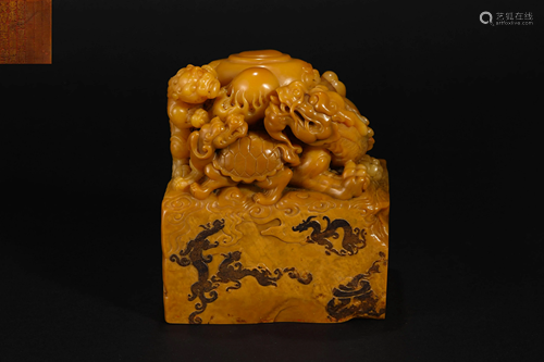 Seal of Shoushan Tian Huangshi Beast Head in Qing