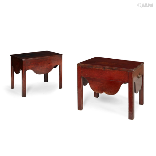 TWO GEORGE III MAHOGANY COMMODE STOOLS 18TH CENTURY