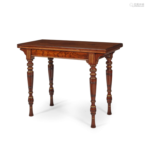 AESTHETIC PERIOD WALNUT, MAHOGANY, AND PARCEL GILT