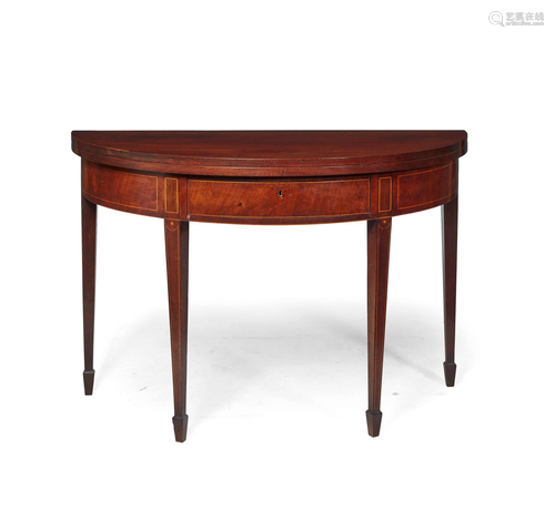 SCOTTISH GEORGE III MAHOGANY AND BOXWOOD INLAID