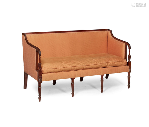 SHERATON STYLE MAHOGANY SOFA EARLY 20TH CENTURY