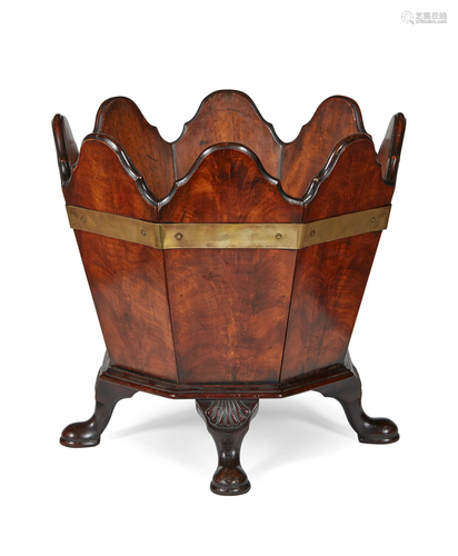 GEORGIAN STYLE OCTAGONAL MAHOGANY BRASS B…