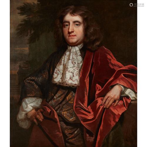 CIRCLE OF SIR PETER LELY HALF LENGTH PORTRAIT OF A