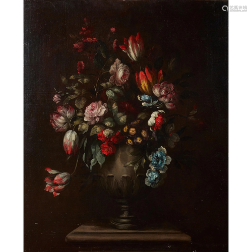 19TH CENTURY DUTCH SCHOOL A STILL LIFE OF MIXED FLO…