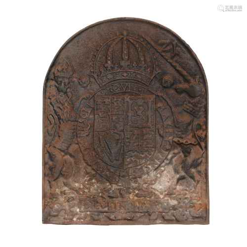 GEORGIAN CAST IRON FIREBACK 18TH CENTURY