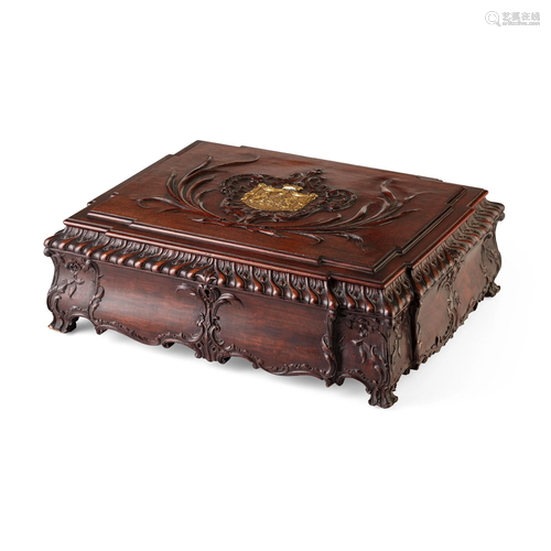 GEORGE III STYLE MAHOGANY BOX, AFTER A DESIGN…