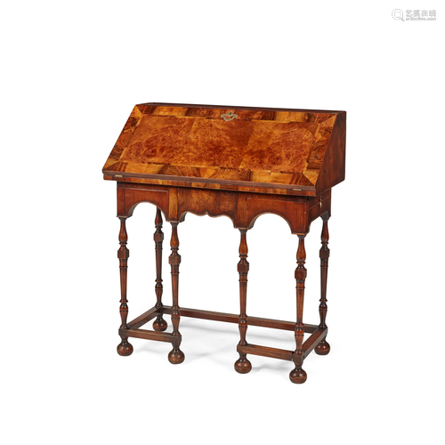 WILLIAM AND MARY STYLE WALNUT CROSSBANDED BUREAU E…