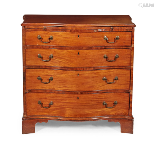 GEORGE III MAHOGANY SERPENTINE CHEST OF DRAWERS 18…