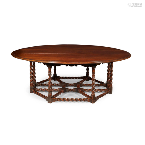 GEORGIAN STYLE OVAL OAK CENTRE TABLE LATE 19TH CENTURY