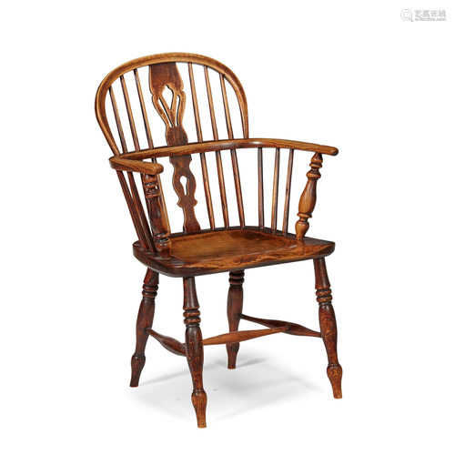 ELM WINDSOR ARMCHAIR EARLY 19TH CENTURY