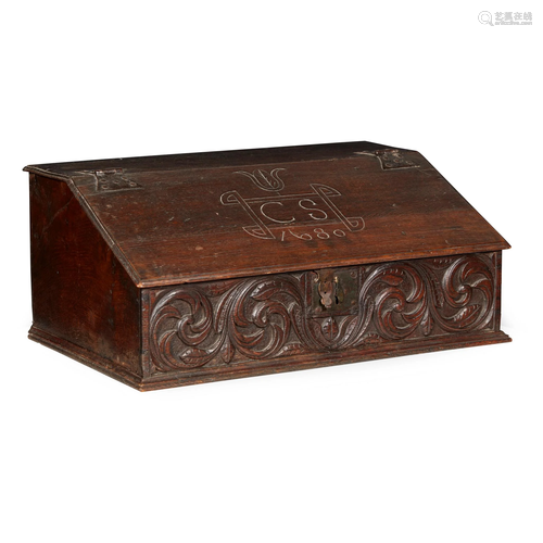 OAK BIBLE BOX 17TH CENTURY, DATED 1680